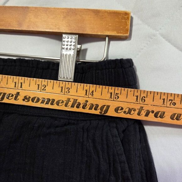 EUC LOFT BLACK COTTON GAUZY SHORTS WITH POCKETS SZ LARGE WOMENS - Picture 10 of 12